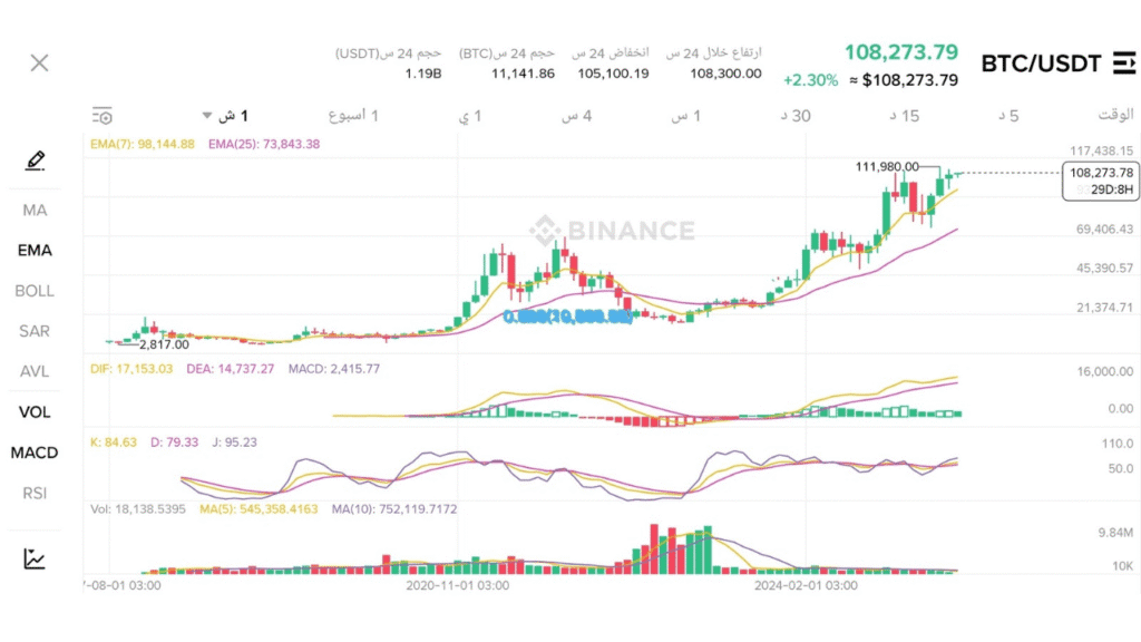 مسيرة سعر البيتكوين