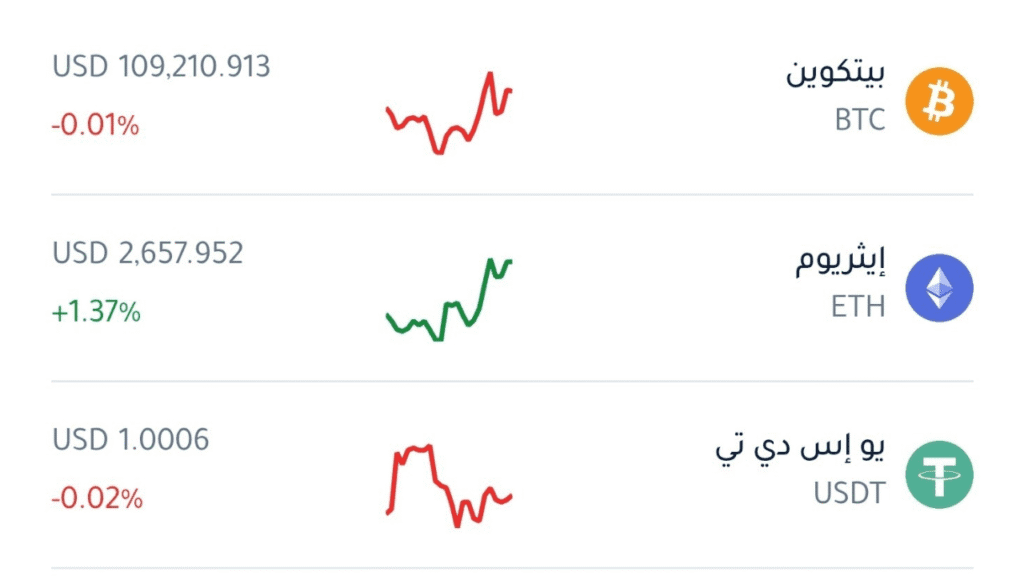 تداول العملات الرقمية في منصة كوين مينا