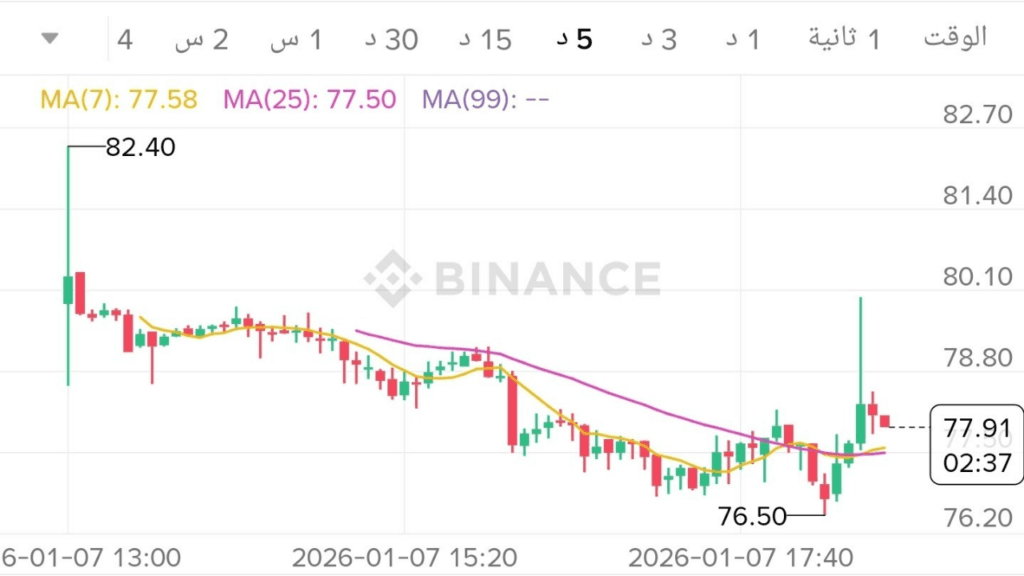 حركة السعر والاتجاه للفضة على منصة باينانس 